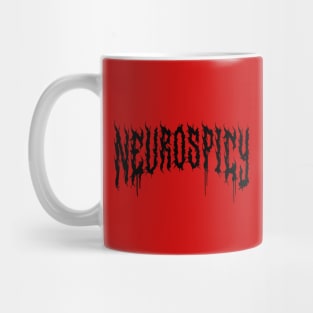 Neurospicy Heavy Metal Font Funny Neurodiversity Gift Autism Pride ADHD White Mug